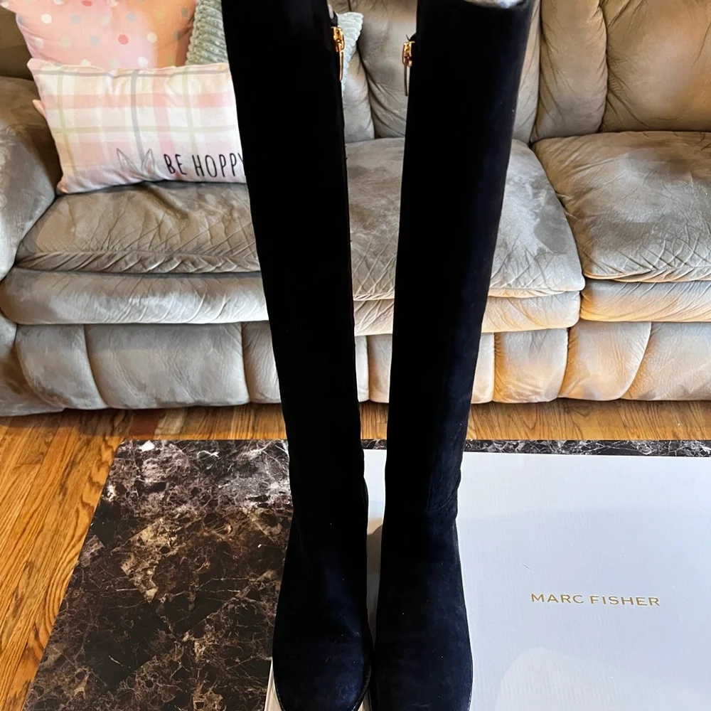 Marc Fisher Black Over The Knee-High Boots